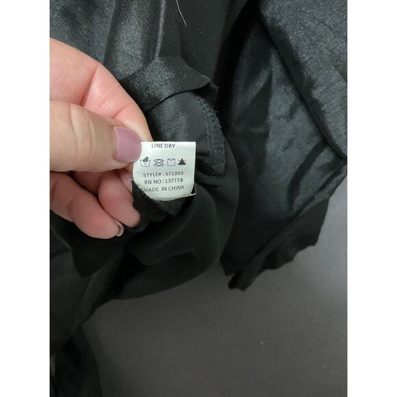 Amitie Black Polyester Blouse Lightweight Long Sleeve Size S Romantic Dark Goth - Picture 6 of 7